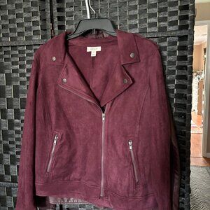 BNWT Style & Co Suede Feel Moto Jacket Biker Port Women M Style 100101846 $89.50